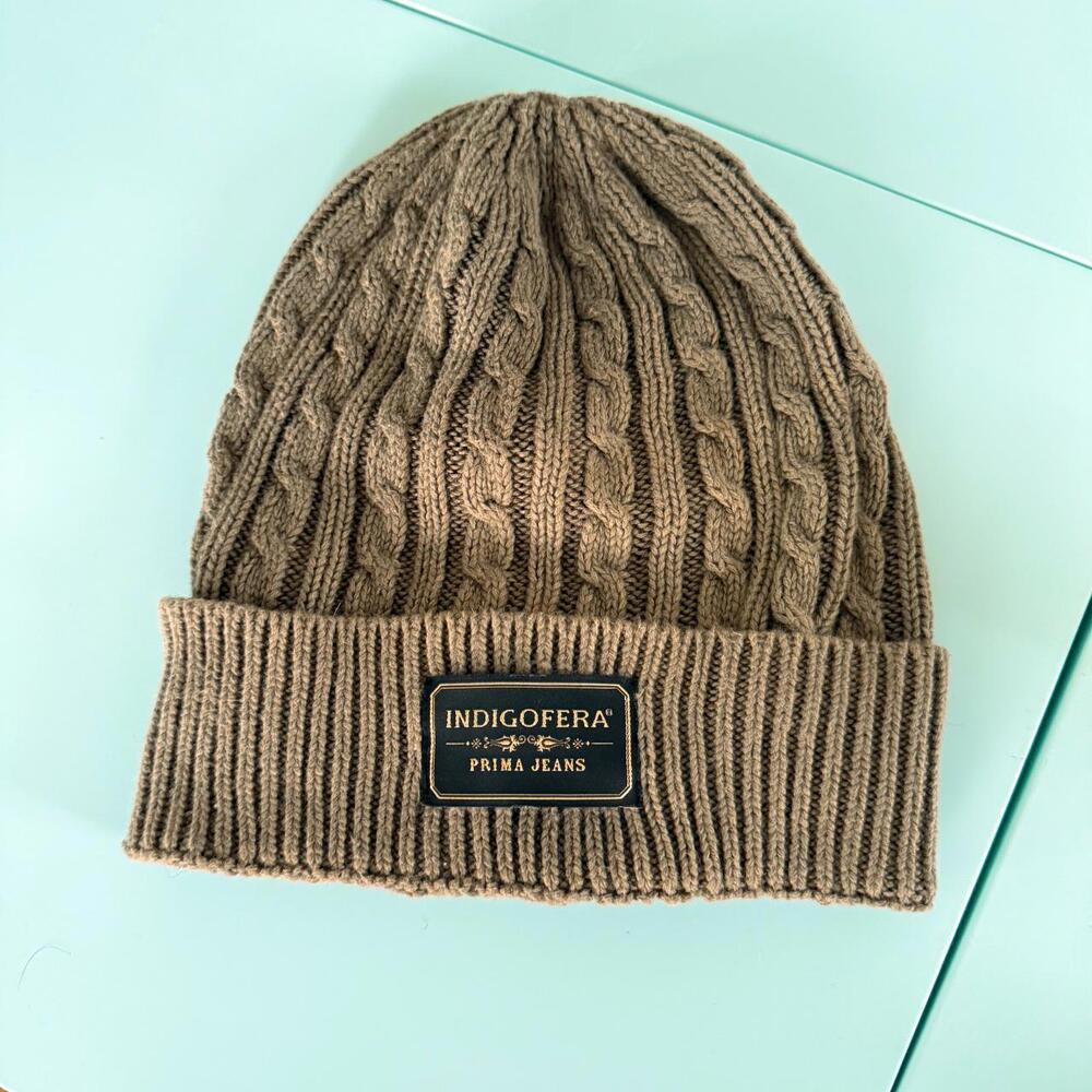 Indigofera Green 100% Cotton Beanie